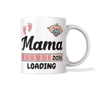 Tasse Mama Loading 2026 - Cadeaux créatifs pour les femmes enceintes - Tasse à café amusante pour annoncer la grossesse - Tasse en céramique blanche - Excellents cadeaux pour maman en 2026