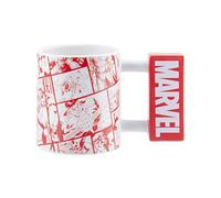 Tasse Marvel Logo à Changement de Chaleur - Marchandise Disney Marvel Officielle, Rouge & Blanc, Cadeau pour Fans de Super-Héros
