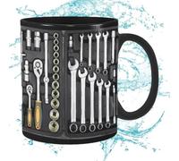 Tasse mécanique, tasse à café drôle, tasse à café drôle pour mécanicien, grande tasse à café avec boîte à outils mécanique pour soupe, bière, whisky, vin, eau, jus