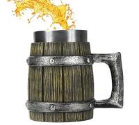 Tasse médiévale - Tonneau à whisky en bois 600 ml | Récipient à boire du café | Verres décoratifs de Style nordique Antique, pour fêtes, Bars, affichage à domicile, cadeau