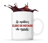 Tasse Meilleur Clerc de notaire du monde 2| Mug | Idée Tasse Personnalisable Cadeau Anniversaire Fête Original Famille Travail Départ Collègue Retraite Noël