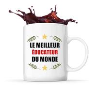 Tasse Meilleur Éducateur du Monde 1| Mug | Idée Tasse Personnalisable Cadeau Anniversaire Fête Original Famille Travail Départ Collègue Retraite Noël