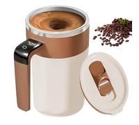 Tasse mélangeuse automatique en acier inoxydable 304 de 400 ml, avec affichage de la température, pour café, thé, lait (marron)