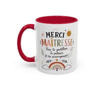 Tasse Merci Maîtresse - Mug Bohème Arc-en-Ciel - Cadeau Maîtresse École Femme 325ml: 11oz / Red