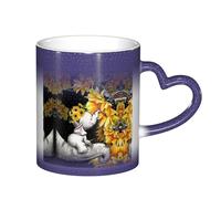 Tasse mère et bébé éléphant tournesols ciel étoilé changeant de couleur, ajoutant une touche de magie à votre vie quotidienne