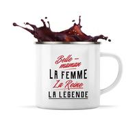 Tasse Métal Belle-Maman la Légende | 360 ml Mug Émaillé Métallique | Idée Cadeau Belle Mère Humour Original Noël Anniversaire Famille Amour Fête des Mères