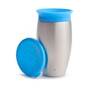 Munchkin Tasse Miracle 360 en Acier Inoxydable | Tasse Bébé & Tout-Petits Sans BPA | Idéale pour le Sevrage | Tasses Enfants Leakproof | 12+ Mois | 296ml | Bleu