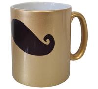 Tasse Moustache CBKREATION Céramique Dorée 300ml Design Moustache Réutilisable Maison