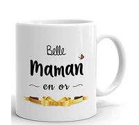 Tasse Mug Cadeau Belle Mère - Belle Maman en Or - Idée Originale Anniversaire Fête des Mères