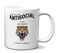 Tasse-Mug Cadeau Humour- Je ne suis pas Antisocial Je suis Juste Sélectif - Original Amusant Anniversaire Collègue