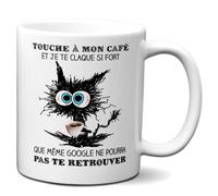 Tasse-Mug Cadeau Humour - Touche à mon Café et je te Claque - Original Amusant Rigolo