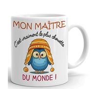 Tasse Mug Cadeau Maître École - Mon Maître C'est Vraiment Le Plus Chouette Du Monde- Idée Originale Fin Année Humour (Chouette)