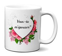 Tasse Mug Cadeau Saint Valentin Couple - Veux tu m'épouser - Original Demande en Mariage