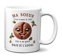 Tasse Mug Cadeau Soeur Anniversaire - Ma Soeur c'est Comme Le Café Mais Je l'Adore - Idée Originale
