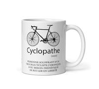 Tasse-Mug Cycliste Humour Cyclopathe Maniaque du Vélo - Idée Cadeau Personnalisé Original Papa Anniversaire Parrain