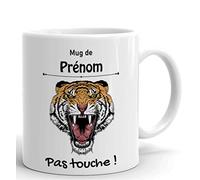 Tasse Mug Humour Personnalisable Prénom - Mug De "Prénom, Pas Touche" - Cadeau Personnaliser Ado Femme Homme Maman Papa Anniver