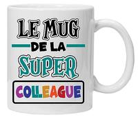 Tasse Mug Idée Cadeau | Tasse Le Mug de la Super Collegue | Cadeau Collègue De Travail - Cadeau Départ Homme, Femme, Chef, Stagiaire, Départ Retraite, Merci, Remerciement