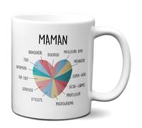 Tasse-Mug Maman - Coeur Elle Sait Tout Faire - Idée Cadeau Maman Original Anniversaire Fête de Mères Noël