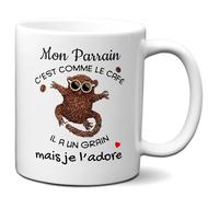Tasse Mug - Mon Parrain C'est Comme le Café - Idée Cadeau Original Baptême Parrain Anniversaire