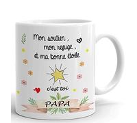 Tasse-Mug Papa Ma Bonne Étoile - Idée Cadeau Papa Original Anniversaire Fête de Pères Noël