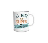 Tasse mug - Super collègue - Blanc - Porcelaine - Cylindrique - Compatible lave-vaisselle