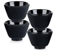 Tasse Mugs VILDE 4 pieces - Fonte émaillée 60 ml - Design oriental élégant - parfait pour le thé en feuilles