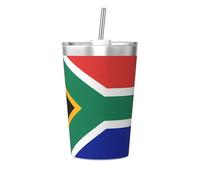 Tasse multifonction en paille avec drapeau de l'Afrique du Sud - 355 ml - Pratique et facile à nettoyer - Convient pour le bureau, l'école et la maison