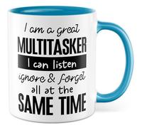 Tasse multitâche cadeau I am a great multitasker I can listen ignore & forget all at the same time Tasse à café Sarcasme Humour Travail Idée Cadeau Bureau Café Tasse Petite amie Tasse à café Tasse à