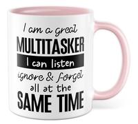 Tasse multitâche cadeau I am a great multitasker I can listen ignore & forget all at the same time Tasse à café Sarcasme Humour Travail Idée Cadeau Bureau Café Tasse Petite amie Tasse à café Tasse à