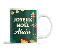 Tasse Noël Alain Vert Mug Prénom Idée Cadeau Secret Santa