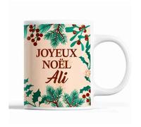 Tasse Noël Ali Beige Mug Prénom Idée Cadeau Secret Santa