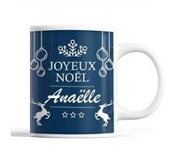 Tasse Noël Anaëlle Bleu Mug Prénom Idée Cadeau Secret Santa