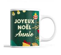 Tasse Noël Annie Vert Mug Prénom Idée Cadeau Secret Santa
