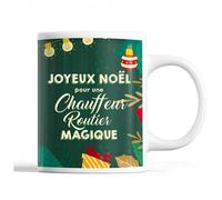 Tasse Noël Chauffeur Routier Femme Vert Mug Prénom Idée Cadeau Secret Santa