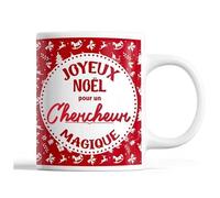 Tasse Noël Chercheur Homme Rouge Mug Prénom Idée Cadeau Secret Santa