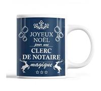 Tasse Noël Clerc De Notaire Femme Bleu Mug Prénom Idée Cadeau Secret Santa