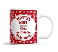 Tasse Noël Clerc De Notaire Femme Rouge Mug Prénom Idée Cadeau Secret Santa