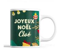 Tasse Noël Cloé Vert Mug Prénom Idée Cadeau Secret Santa