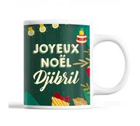 Tasse Noël Djibril Vert Mug Prénom Idée Cadeau Secret Santa