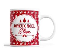 Tasse Noël Élise Rouge Mug Prénom Idée Cadeau Secret Santa
