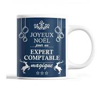 Tasse Noël Expert Comptable Homme Bleu Mug Prénom Idée Cadeau Secret Santa