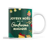 Tasse Noël Gendarme Homme Vert Mug Prénom Idée Cadeau Secret Santa