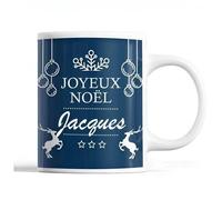 Tasse Noël Jacques Bleu Mug Prénom Idée Cadeau Secret Santa