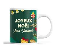 Tasse Noël Jean-Jacques Vert Mug Prénom Idée Cadeau Secret Santa