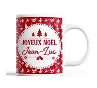 Tasse Noël Jean-Luc Rouge Mug Prénom Idée Cadeau Secret Santa