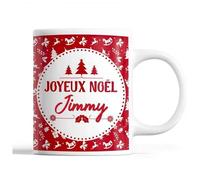 Tasse Noël Jimmy Rouge Mug Prénom Idée Cadeau Secret Santa
