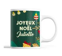 Tasse Noël Juliette Vert Mug Prénom Idée Cadeau Secret Santa