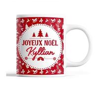 Tasse Noël Kyllian Rouge Mug Prénom Idée Cadeau Secret Santa