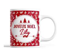 Tasse Noël Lily Rouge Mug Prénom Idée Cadeau Secret Santa