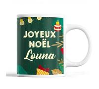 Tasse Noël Louna Vert Mug Prénom Idée Cadeau Secret Santa